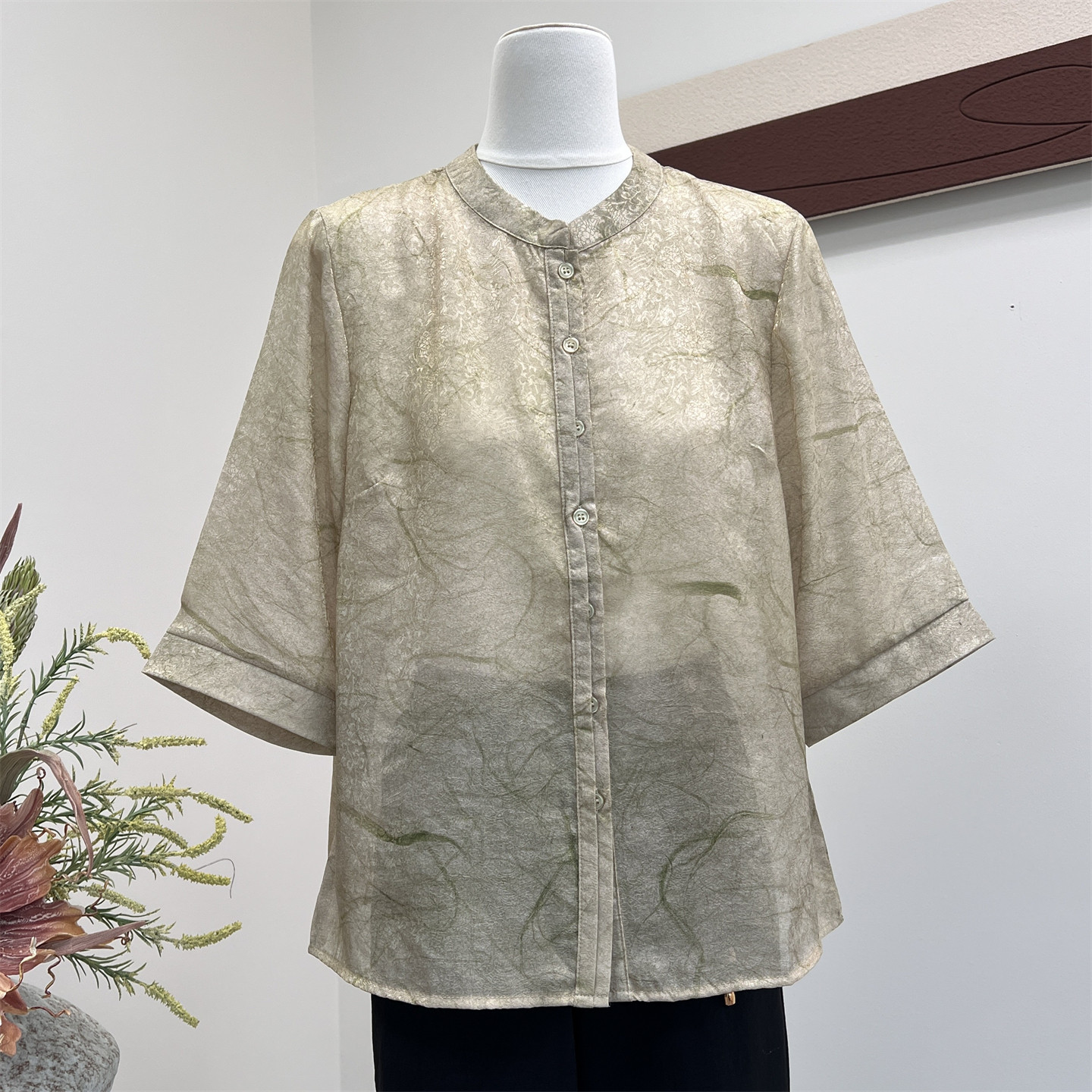 母亲节衣服妈妈装中式五分袖衬衫