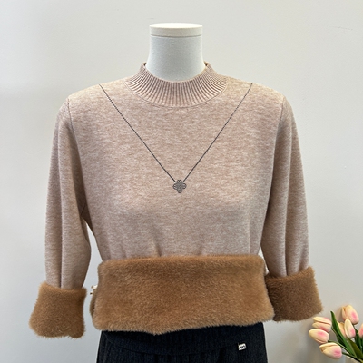 妈妈冬装毛衣加绒加厚保暖打底衫