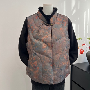 新中式奶奶冬装羽绒服马甲外套中老年女装妈妈背心保暖老太太坎肩