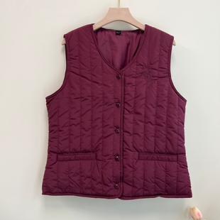 奶奶装秋冬轻薄棉衣马夹女小个子妈妈款红小棉袄无袖马甲背心棉服