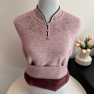 老年妈妈秋冬一体绒毛衣保暖上衣