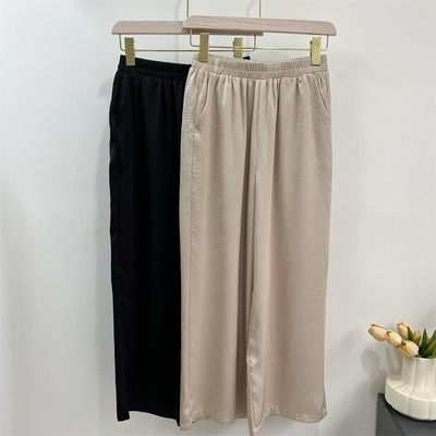 妈妈裤子女夏季冰丝裤直筒休闲裤