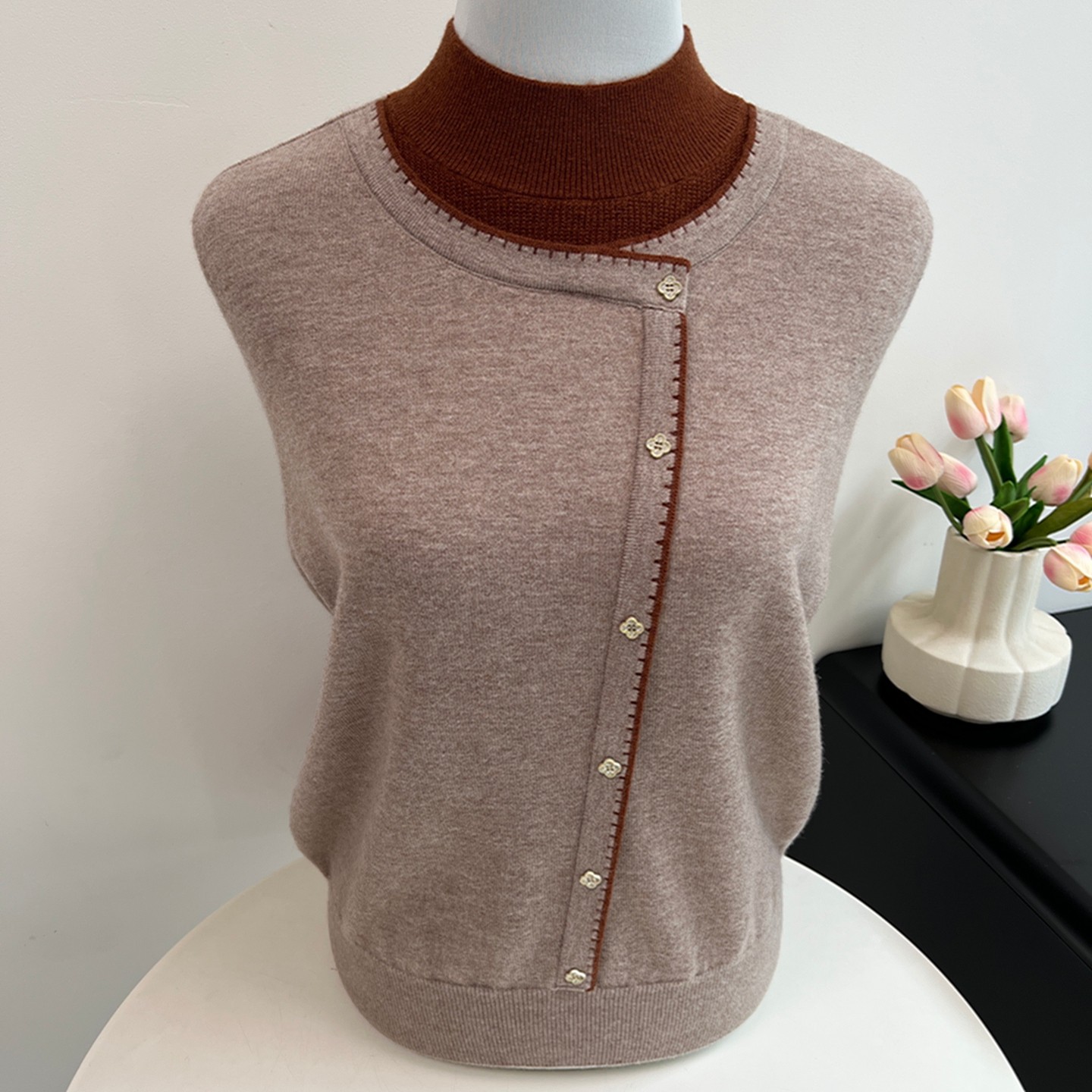 纯羊毛衫女秋冬新款毛衣妈妈装