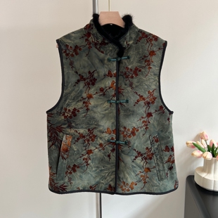 高贵奶奶装 皮毛一体仿皮草马甲中老年人女妈妈保暖加绒背心 秋冬装