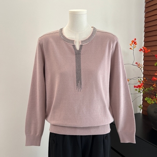 薄款 针织衫 洋气上衣2025新款 中老年女装 时尚 外穿春秋小衫 妈妈秋装