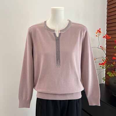 时尚妈妈秋装针织衫薄款洋气上衣