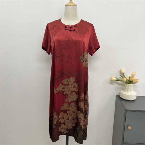 郭贵人妈妈夏装中式旗袍连衣裙