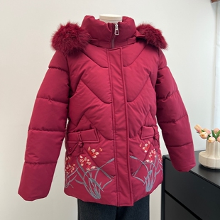 中老年女装妈妈冬装外套棉衣加绒加厚棉袄老人上衣服奶奶保暖棉服