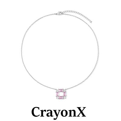 几何简约方钻大气网红款锆石项链