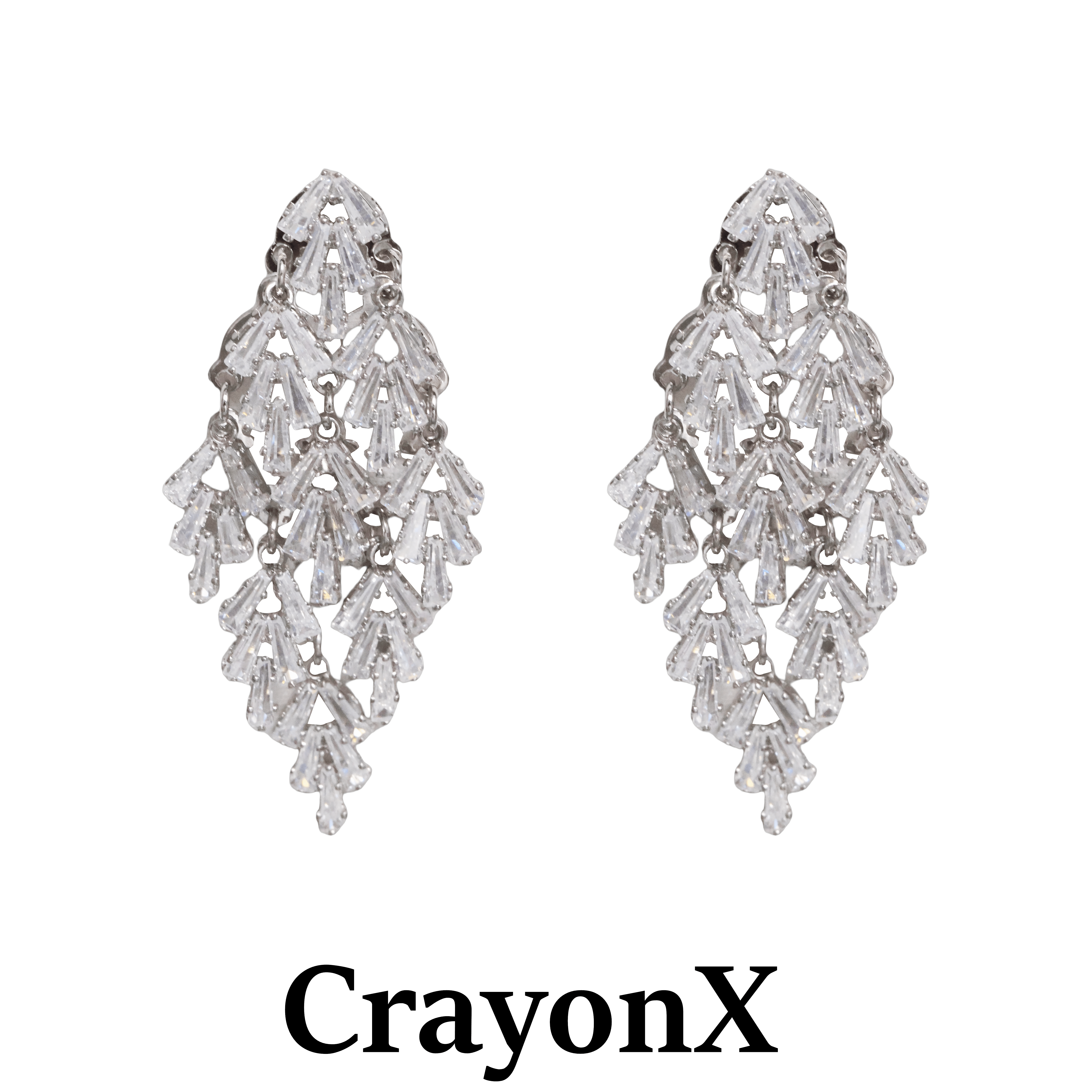 CrayonX镶t锆石流苏耳环