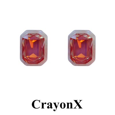 粉色方糖简约甜美百搭银针耳钉