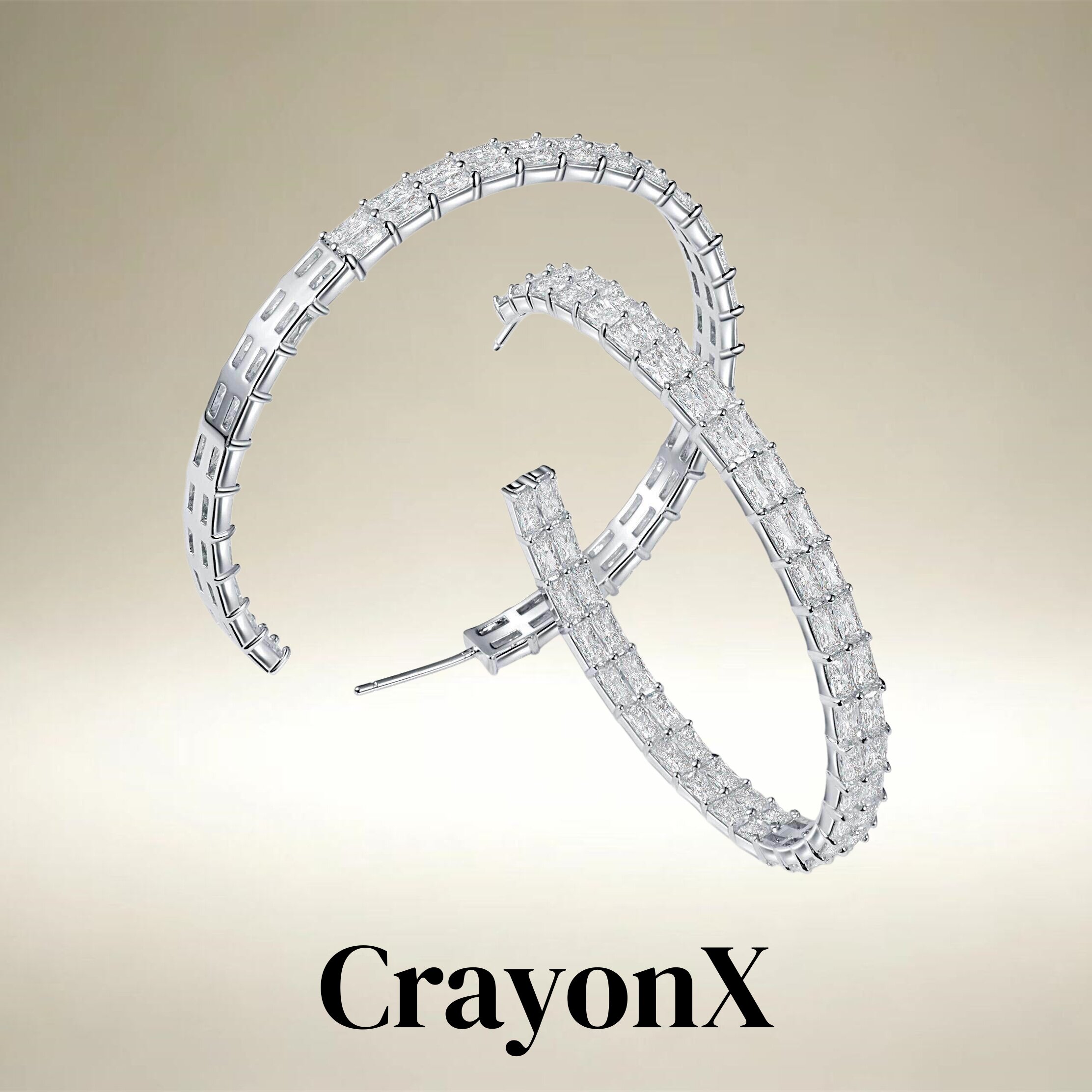 CrayonX安崎同款白色夸张耳环