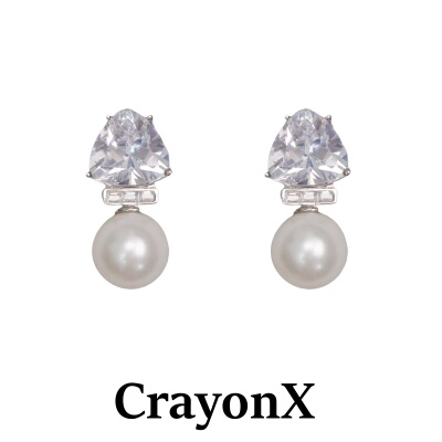 CRAYONX三角锆石银针耳环