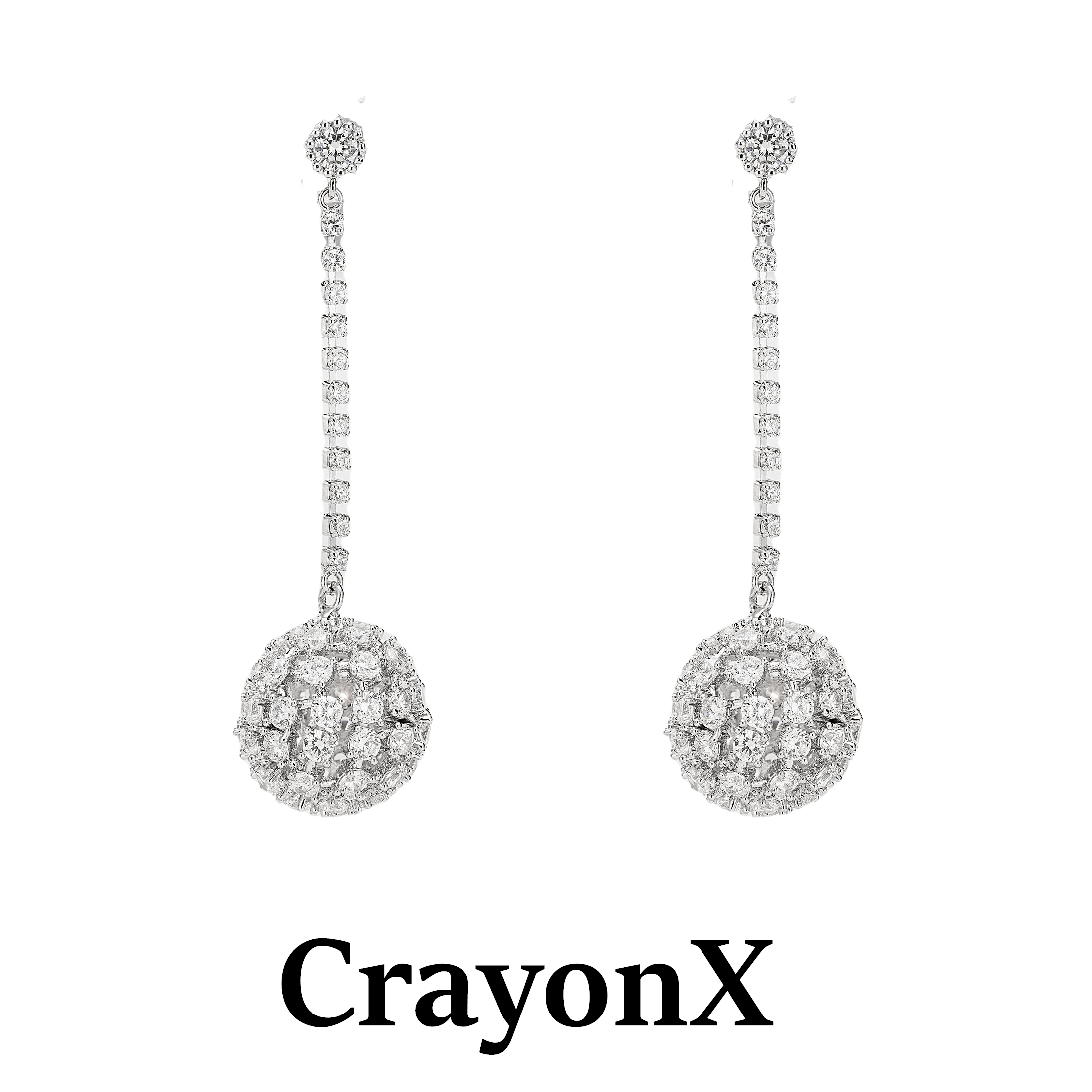 CrayonX镂空雕花球球流苏耳环