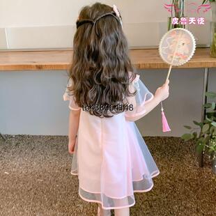 皮鲁天使夏季女童汉服连衣裙夏装洋气儿童新中式女宝宝古风裙子女