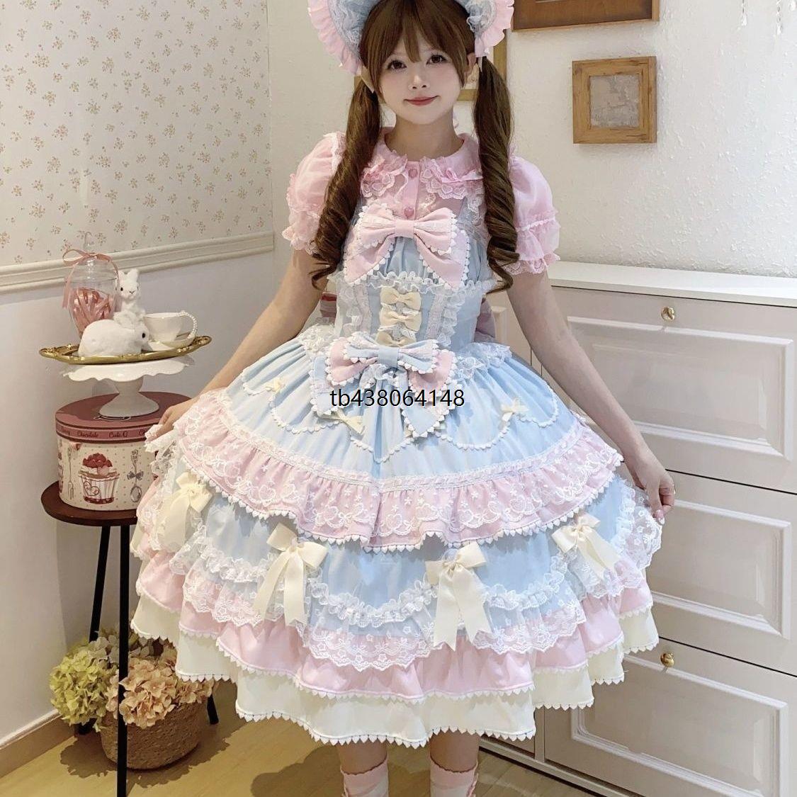 ~白糖少女原创设计Lolita洋装可爱jsk吊带连衣裙夏天