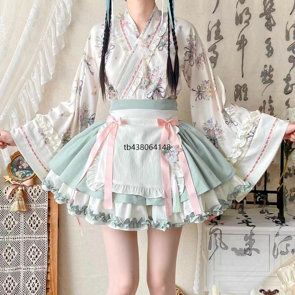 中华风lolita大袖交领洛丽塔女仆套装