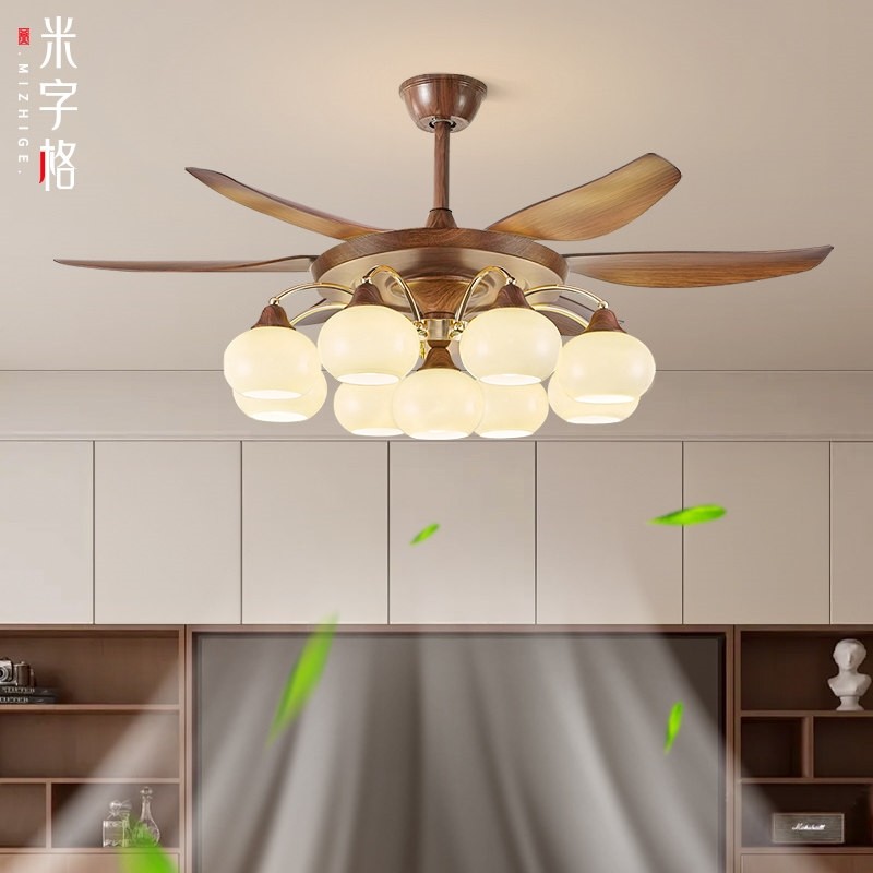 风扇灯吊扇灯家用一体吊灯2025新厅餐厅灯大风力中古风扇吊灯款客,家装灯饰光源,风扇灯,淘宝优惠券,粉丝福利购,淘宝优惠卷