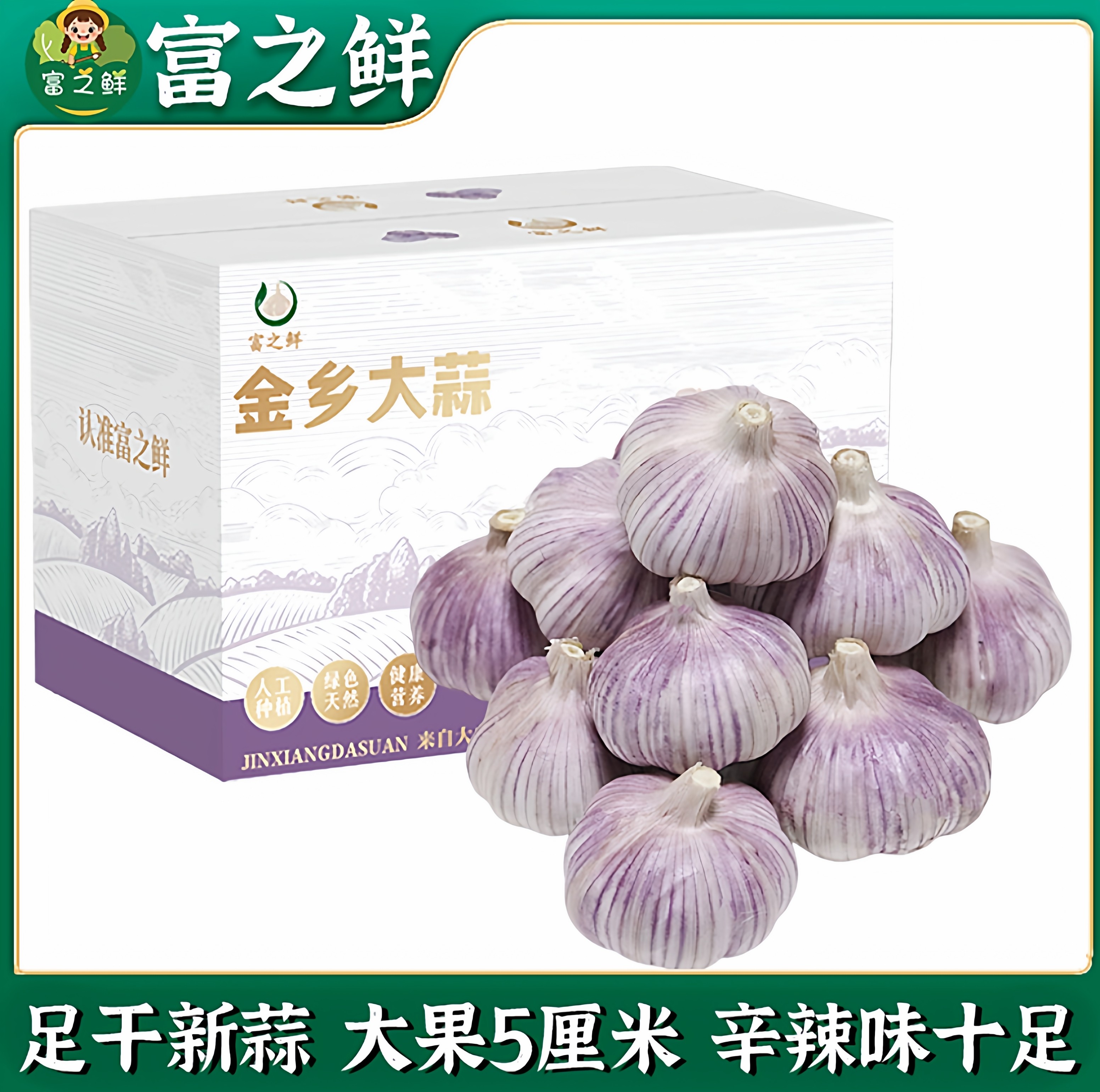 【富之鲜】山东金乡紫皮大蒜头干蒜紫皮多瓣农家特大果1/3/5斤,水产肉类/新鲜蔬果/熟食,大蒜,淘宝优惠券,粉丝福利购,淘宝优惠卷