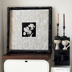 法式复古软装卧室床头装饰画高级感中古风挂画入户玄关斗柜贝壳画