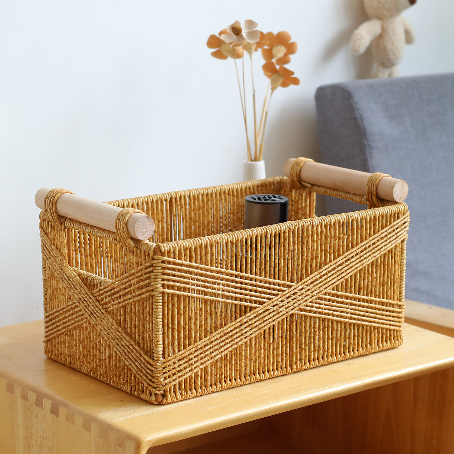 桌面收纳筐客厅玄关茶几零食杂物家用高档编织篮浴室梳妆台储物筐,收纳整理,收纳筐,淘宝优惠券,粉丝福利购,淘宝优惠卷