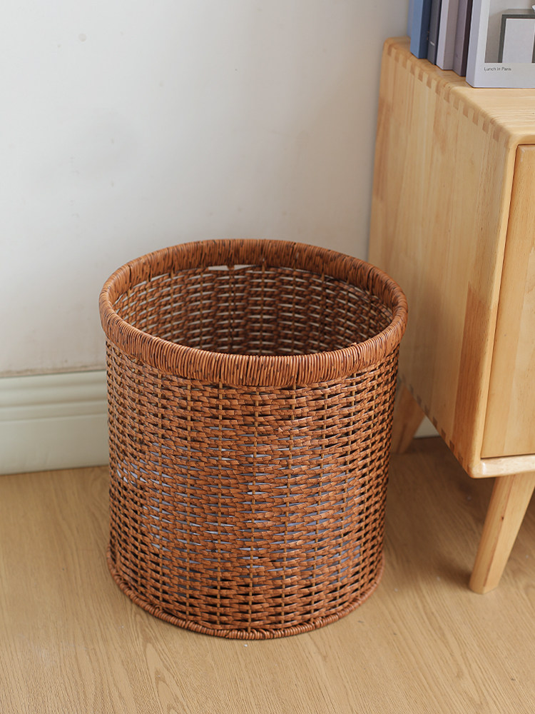藤编垃圾桶民宿风轻奢垃圾篓高档客厅卧室家用办公室大容量纸篓桶,家庭/个人清洁工具,垃圾桶,淘宝优惠券,粉丝福利购,淘宝优惠卷