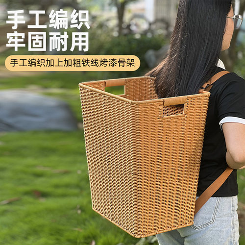 家好点仿藤编织背篓特大号