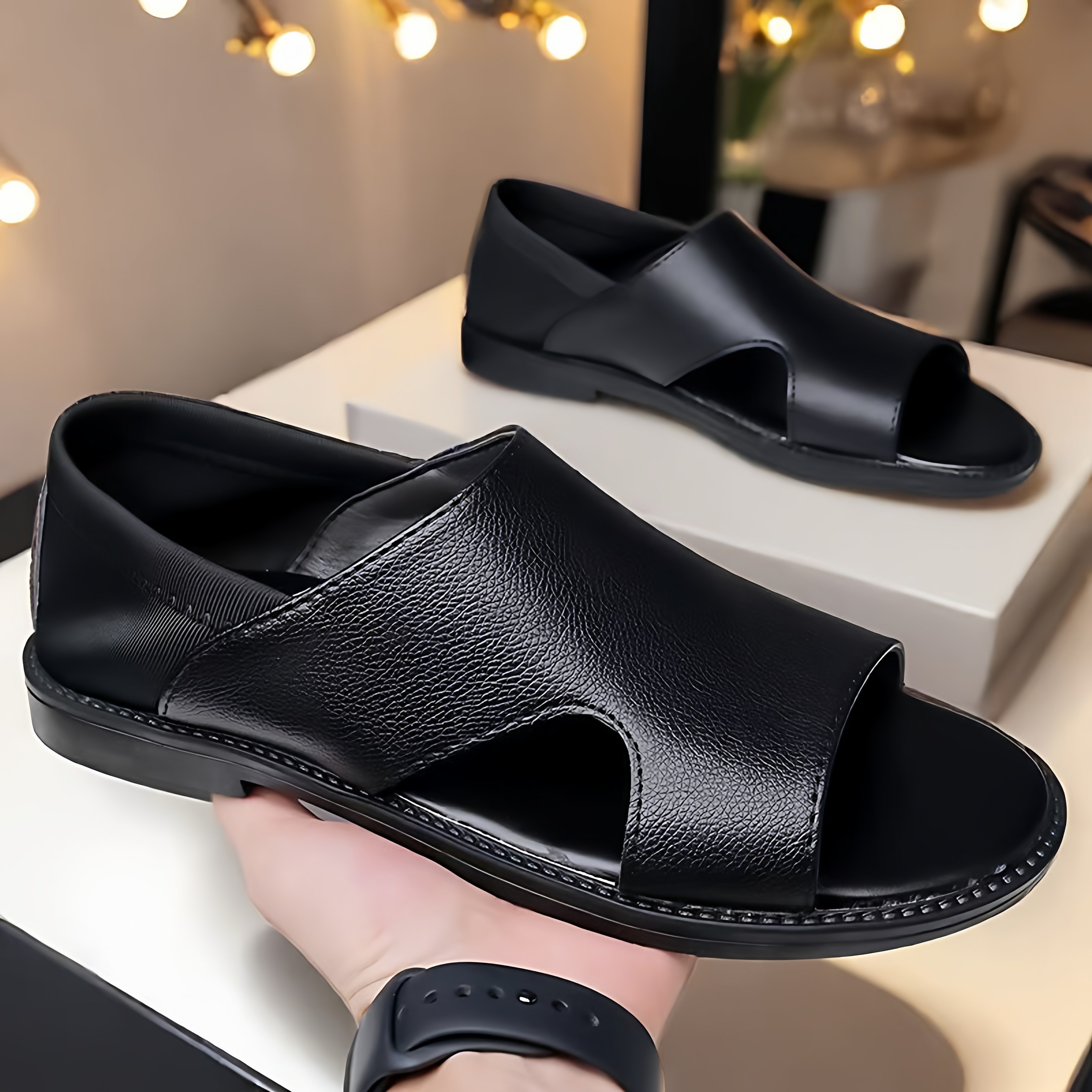 男士高级感百搭款凉拖鞋夏季新款防滑软底休闲沙滩鞋户外开车两穿,流行男鞋,沙滩鞋,淘宝优惠券,粉丝福利购,淘宝优惠卷