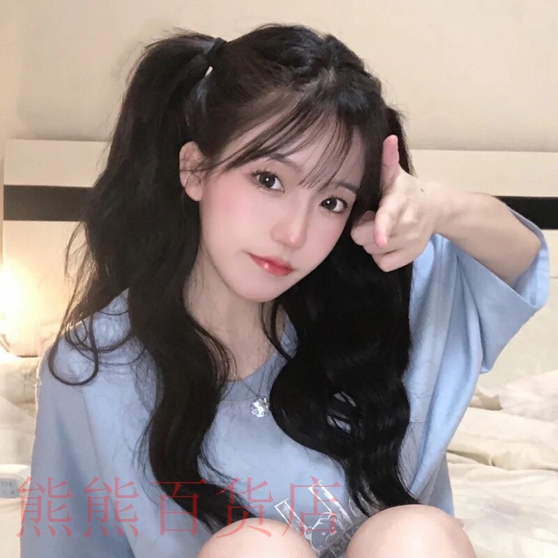 jk双马尾假发女长卷发绑带式可爱萝莉软妹lolita逼真网红高马尾辫