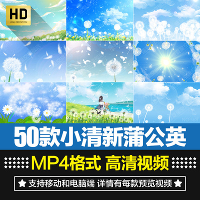 小清新蒲公英唯美背景视频素材