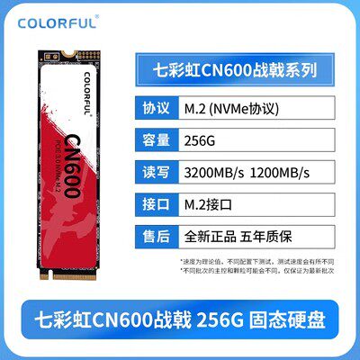 七彩虹CN600 256G SSD固态硬盘M.2接口NVME国产颗粒战戟系列