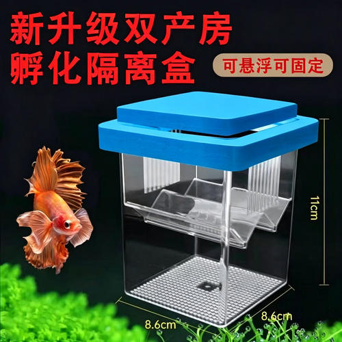 方形漂浮孵化隔离盒繁殖盒鱼缸内小型幼鱼母鱼孵化器孔雀鱼繁殖器