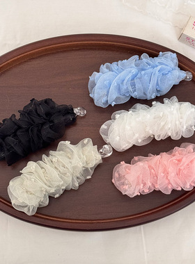 夏季百搭网纱弹簧夹大号发夹