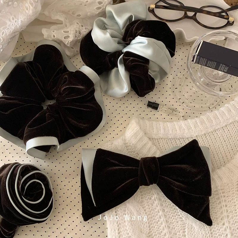 黑巧薄荷高级感丝绒气质大肠发圈女秋冬款发饰高级感韩国时尚头绳,户外/登山/野营/旅行用品,旅行发卡,淘宝优惠券,粉丝福利购,淘宝优惠卷