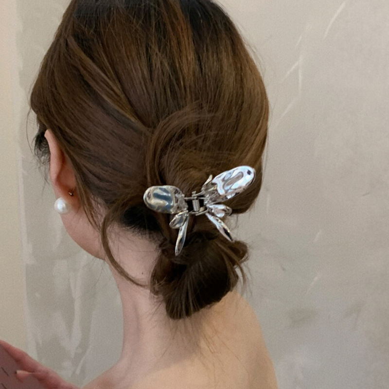 金属风鲨鱼夹大号蝴蝶结抓夹发卡后脑勺头饰头发夹百搭新款发饰