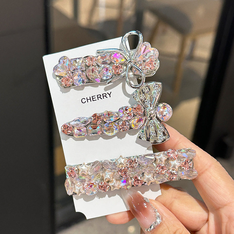 韩国超闪粉色满钻蝴蝶结发夹精刘海夹发卡侧边夹气质感头饰女,饰品/流行首饰/时尚饰品新,民族风发饰,淘宝优惠券,粉丝福利购,淘宝优惠卷