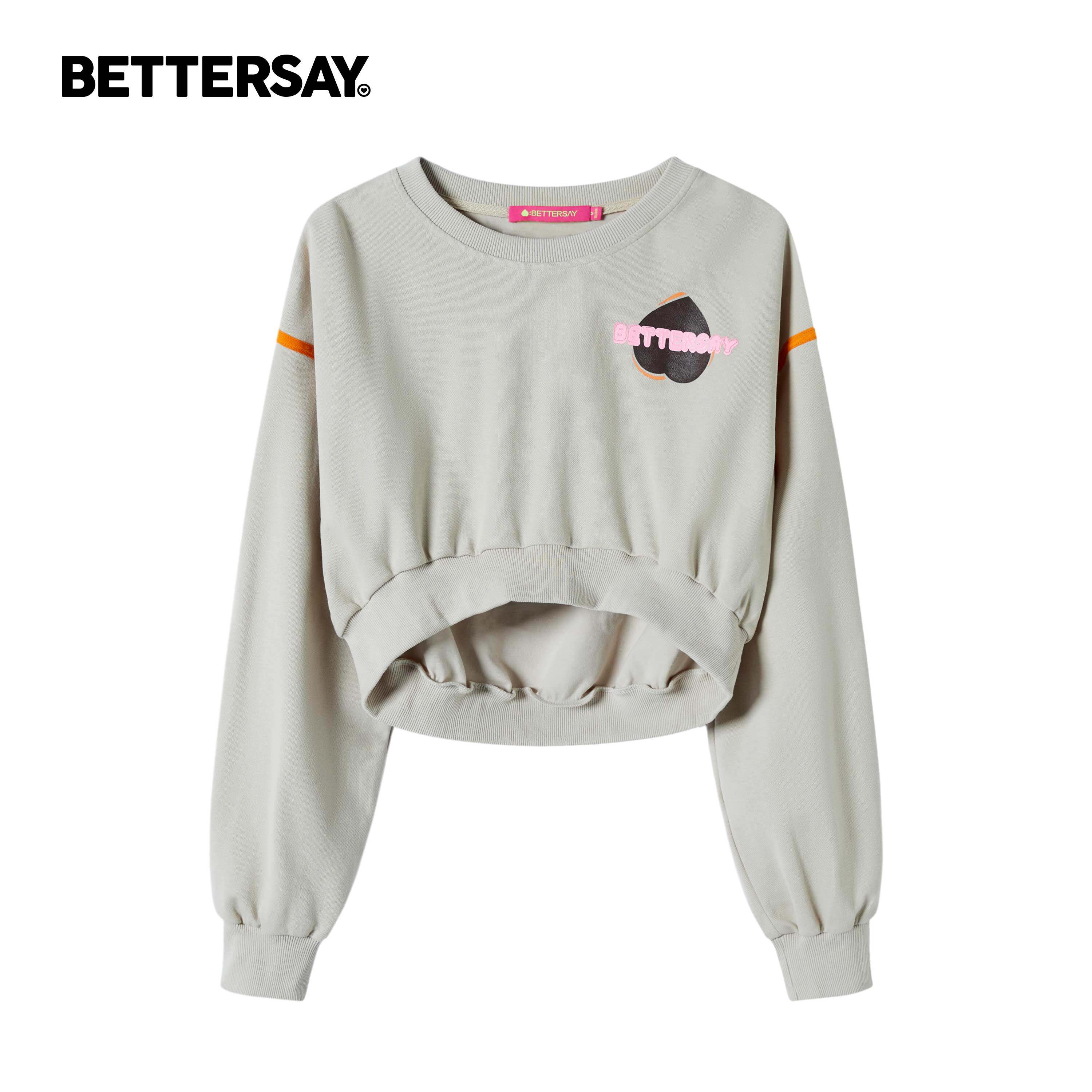 BETTERSAY 甜酷圆领露卫衣/绒衫