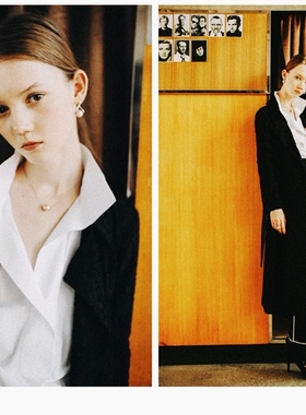 轻奢高级感醋酸白色衬衫女秋季新款法式设计感小众小个子上衣衬衫