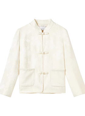 新中式国风设计感短款轻薄高级感超好看醋酸白色新款羊毛棉服女