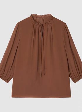 TWOROSES醋酸飘逸女装2025夏季醋酸双皱花式上衣双皱长款半身裙