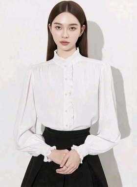 2025年秋季新款白色打底衫女法式气质时尚修身小衫长袖上衣