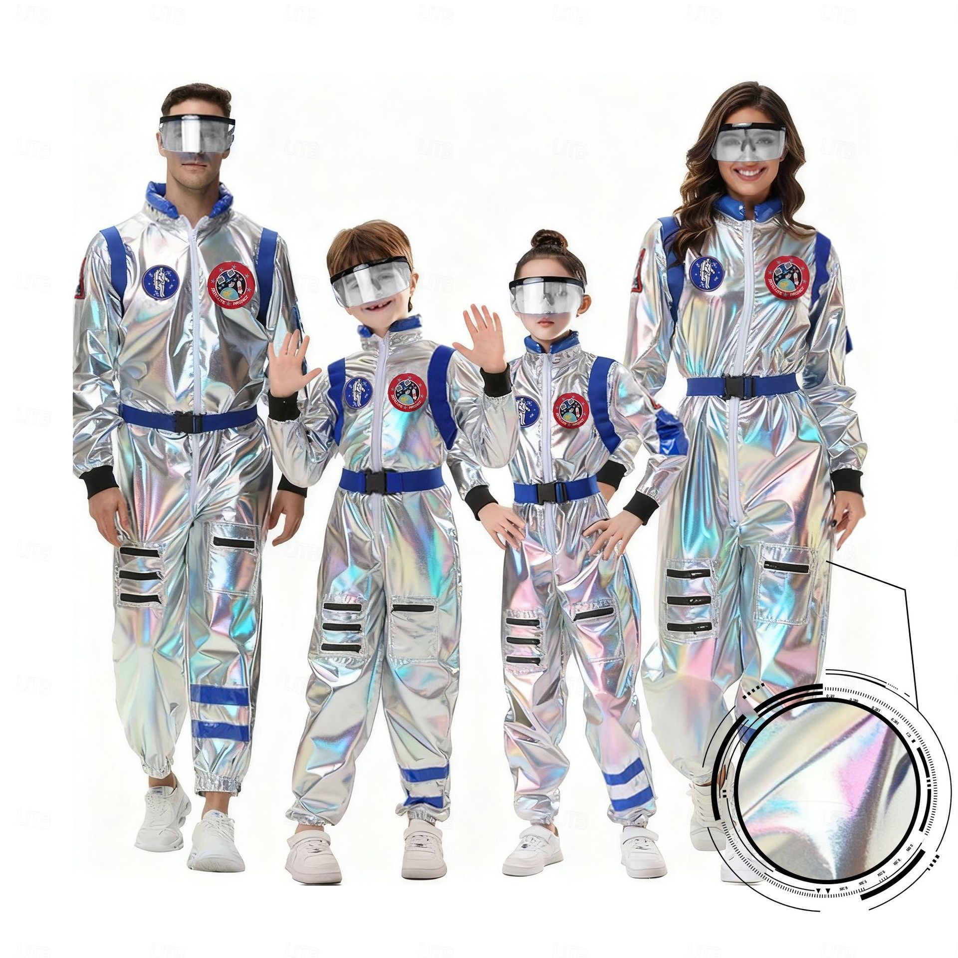 万圣节成人太空服装银色宇航服飞行员cos流浪地球派对扮演连体衣