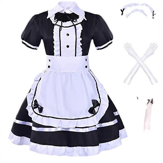 女仆装轻音少女cosplay黑红蓝紫Lolita角色扮演演出服cos服装