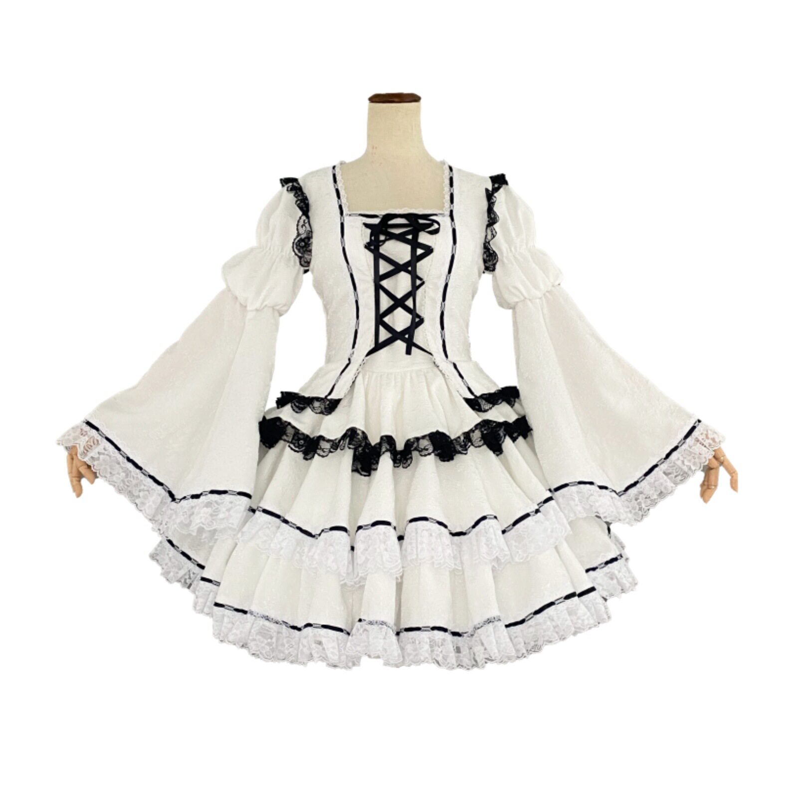 守护甜心月咏歌呗cos服白色洋装连衣裙lolita裙装cosplay