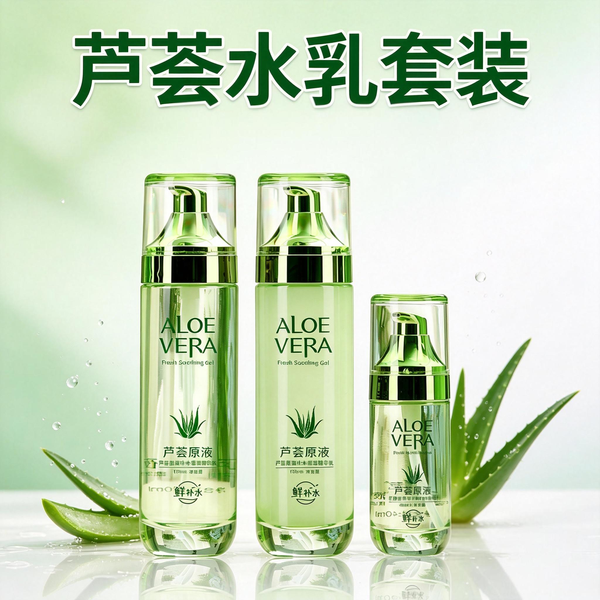 芦荟原液水乳精华基础护肤套装保湿补水清爽水润女平价护肤品正品