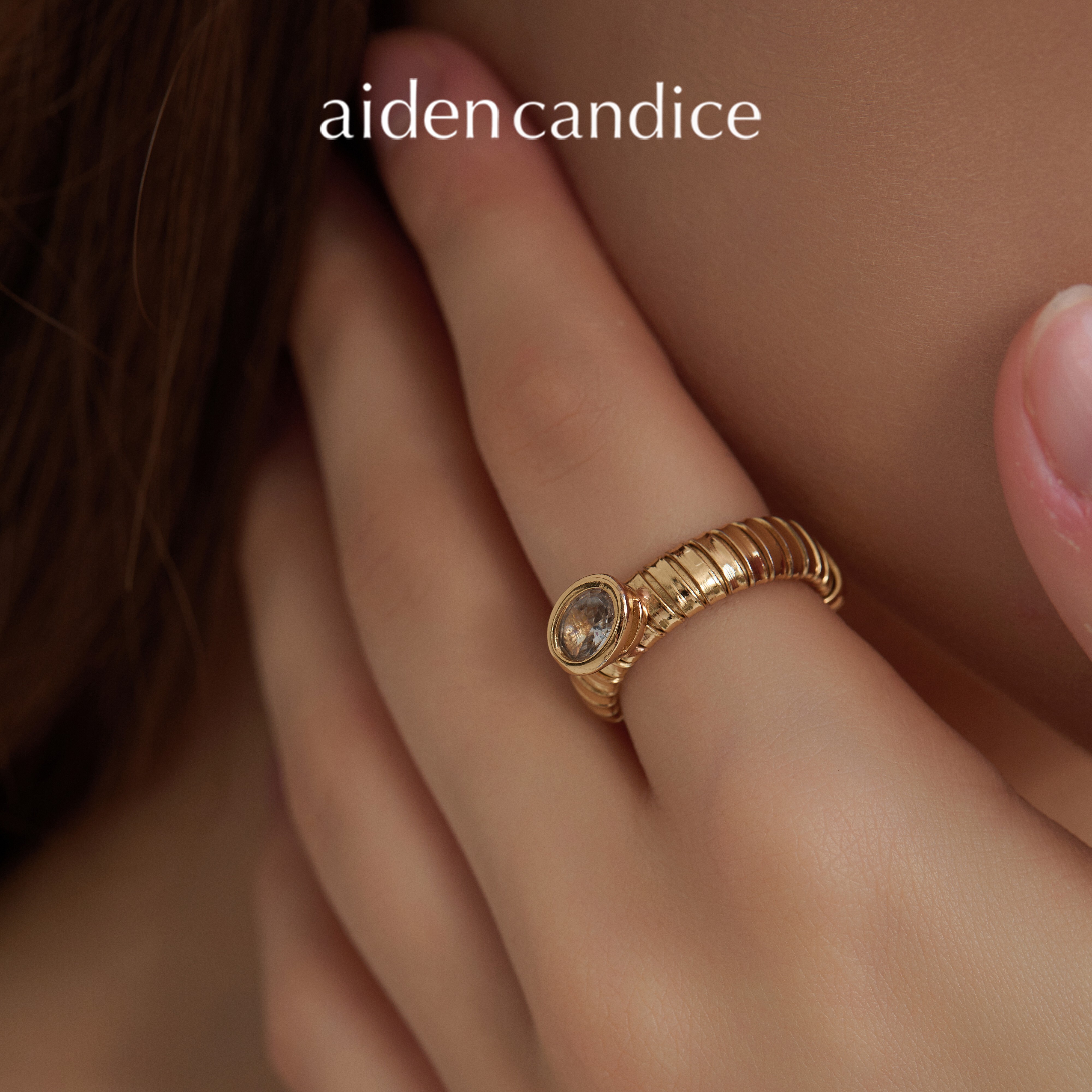 aidencandice复古煤气管戒指