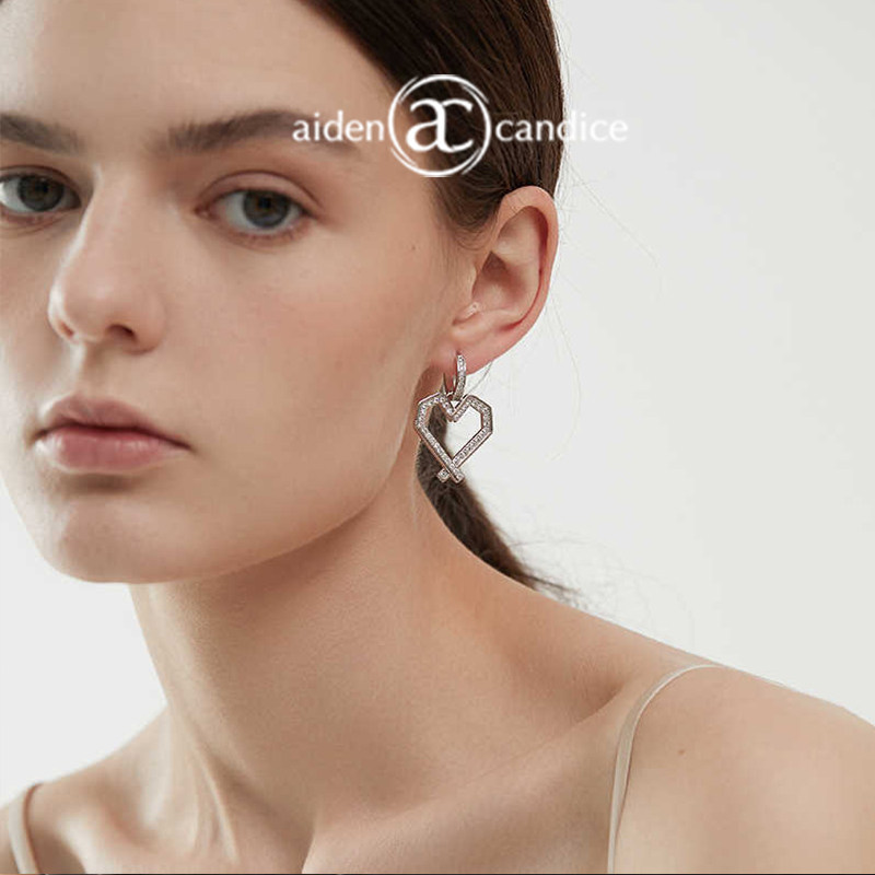 aidencandice女几何爱心耳环
