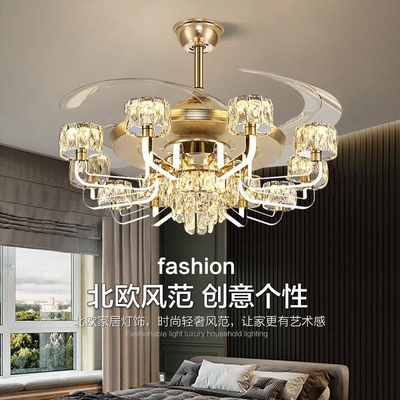 2024新款客厅风扇吊灯一体变频轻