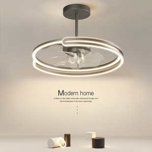 合悦吊扇灯2025新款餐厅吊灯风扇吊扇灯广东中山灯具一体家用静音