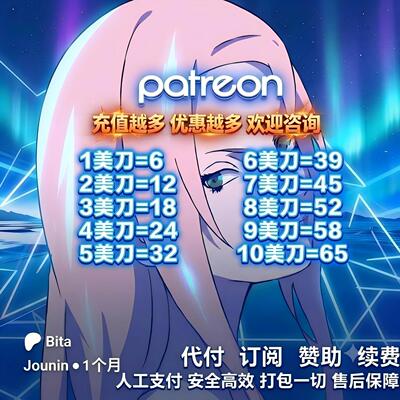 patreon代充 P站画师赞助 Patreo订阅 作者代充会员赠送代下一切